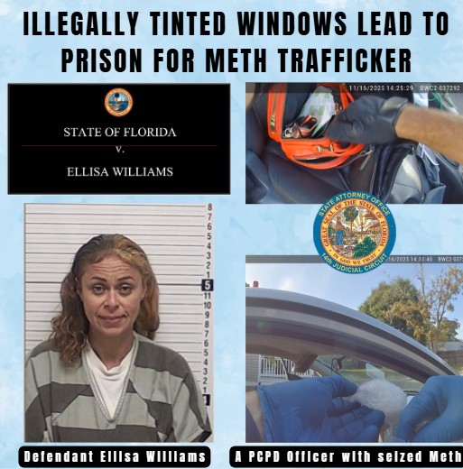 Five-Year Prison Term for Florida Woman Caught With Meth During Window-Tint Stop