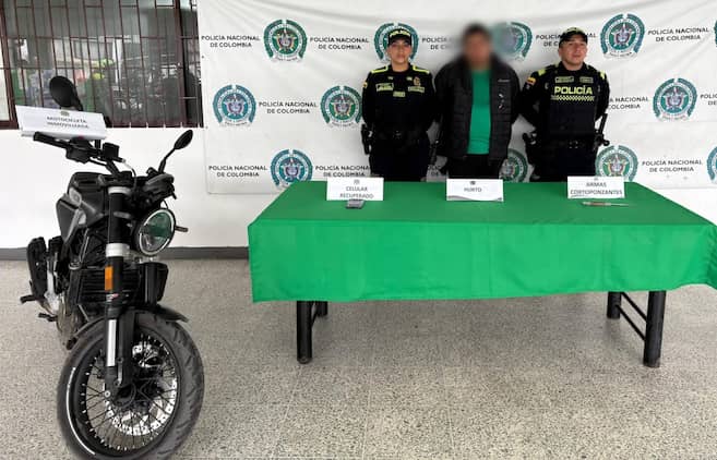 Motoladrón capturado en Bogotá tenía orden vigente por homicidio