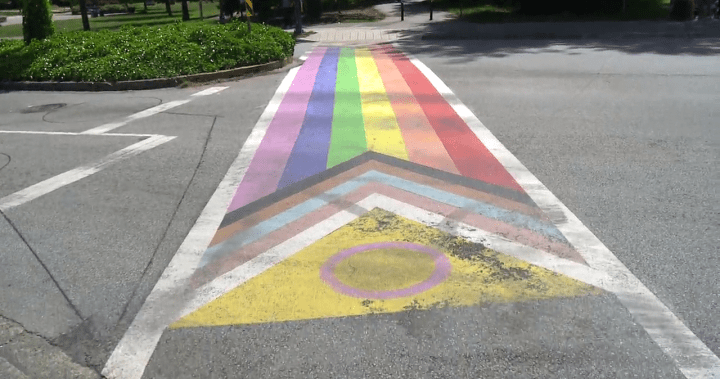 Pride crosswalk defaced in Surrey, BC politician takes responsibility