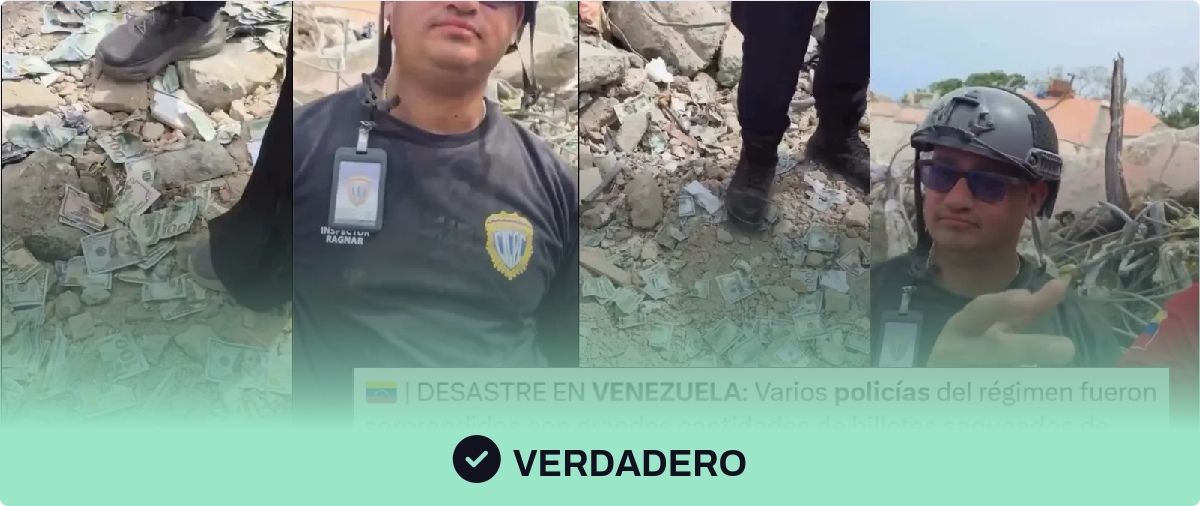 Agentes venezolanos arrestados por hurto de dólares entre ruinas de edificios en La Guaira