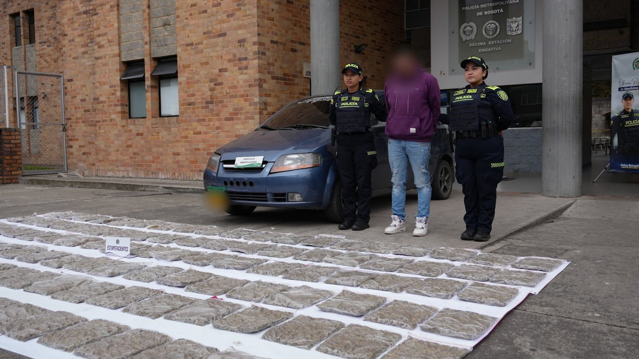 Detienen en Bogotá a conductor que portaba 60 kg de cannabis e intentó comprar a los agentes