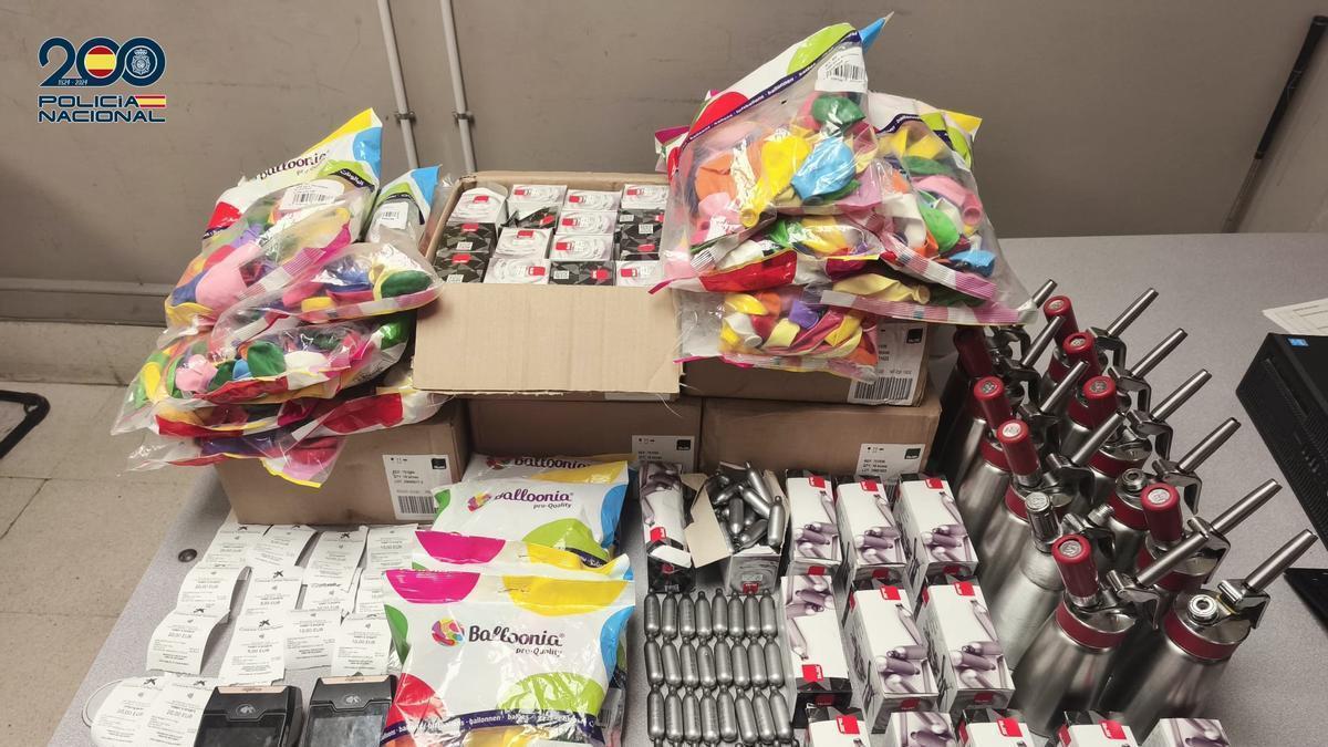 Detenido el dueño de un pub de Las Verónicas con drogas y 2.376 cápsulas de óxido nitroso